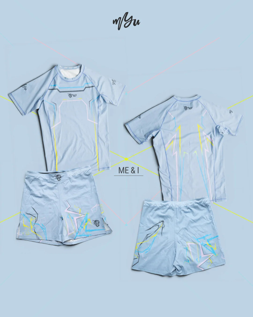 Ice Blue Lightning Combat Short