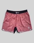 MYU Dusty Rose fight shorts, muted pink grappling and MMA shorts — front view