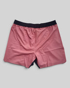 MYU Dusty Rose fight shorts, muted pink grappling and MMA shorts — back view
